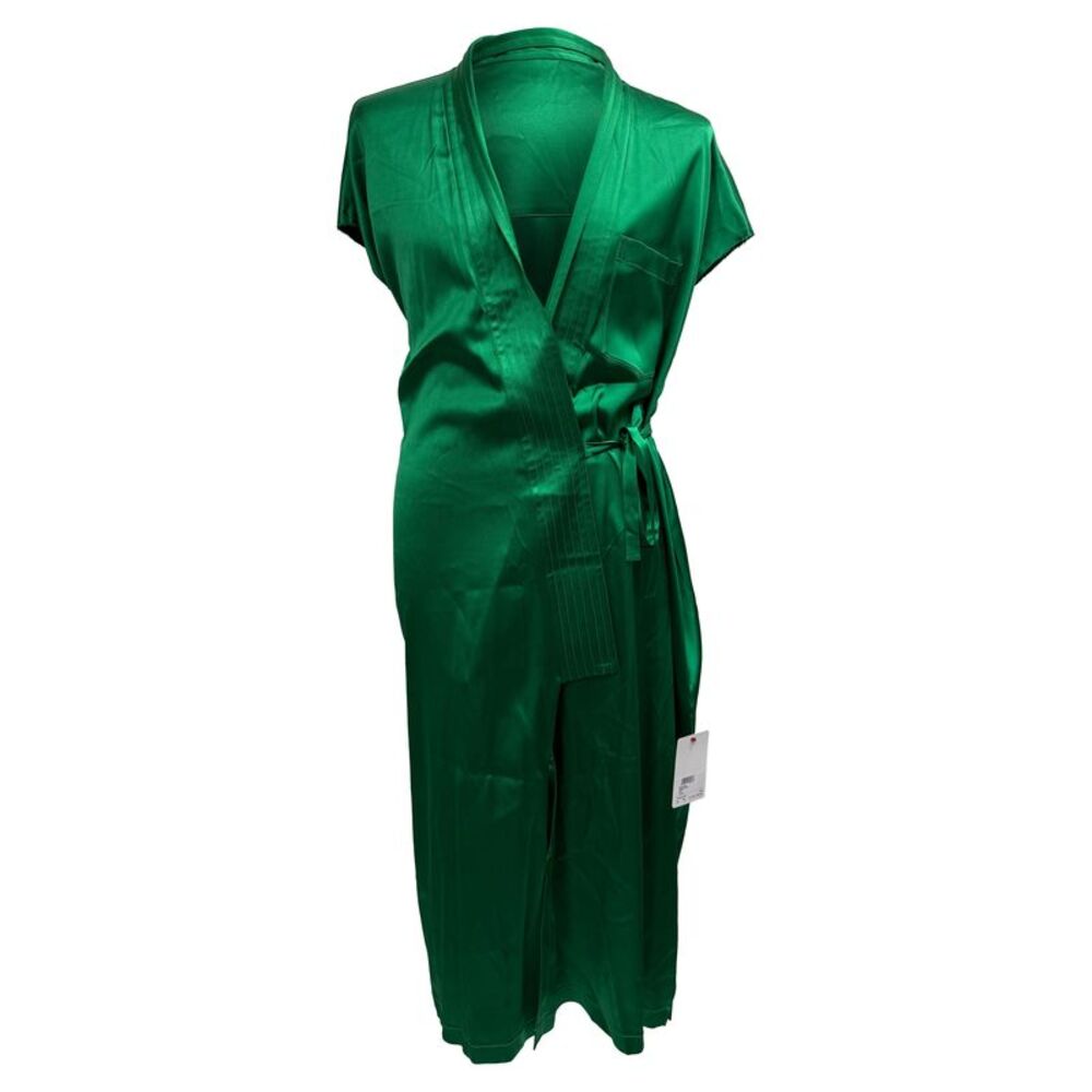 Balenciaga Judo Midi Wrap Dress in Green Acetate